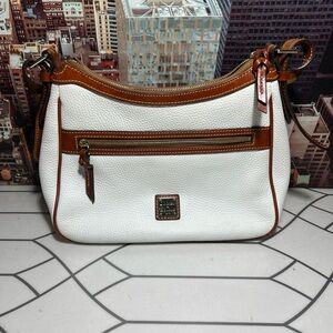 Dooney & Bourke White and Tan Hobo Bag